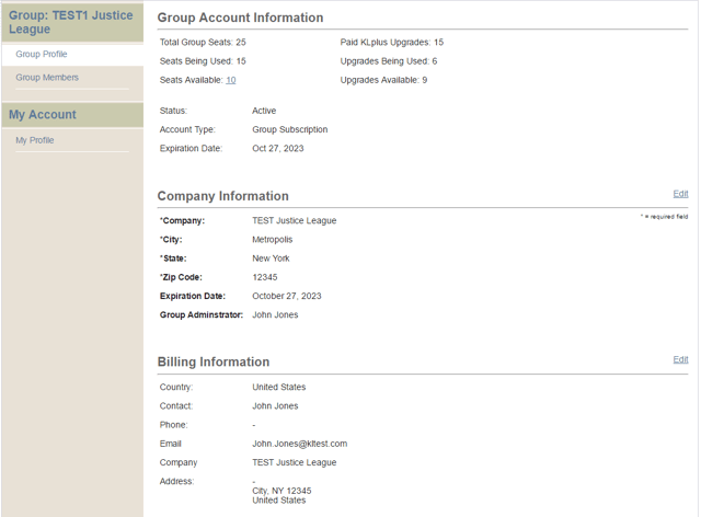 Screenshot of Admin Area ""